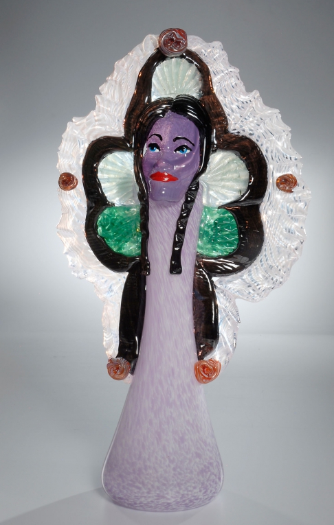 Violet Queen Mardi Gras Indian Vase